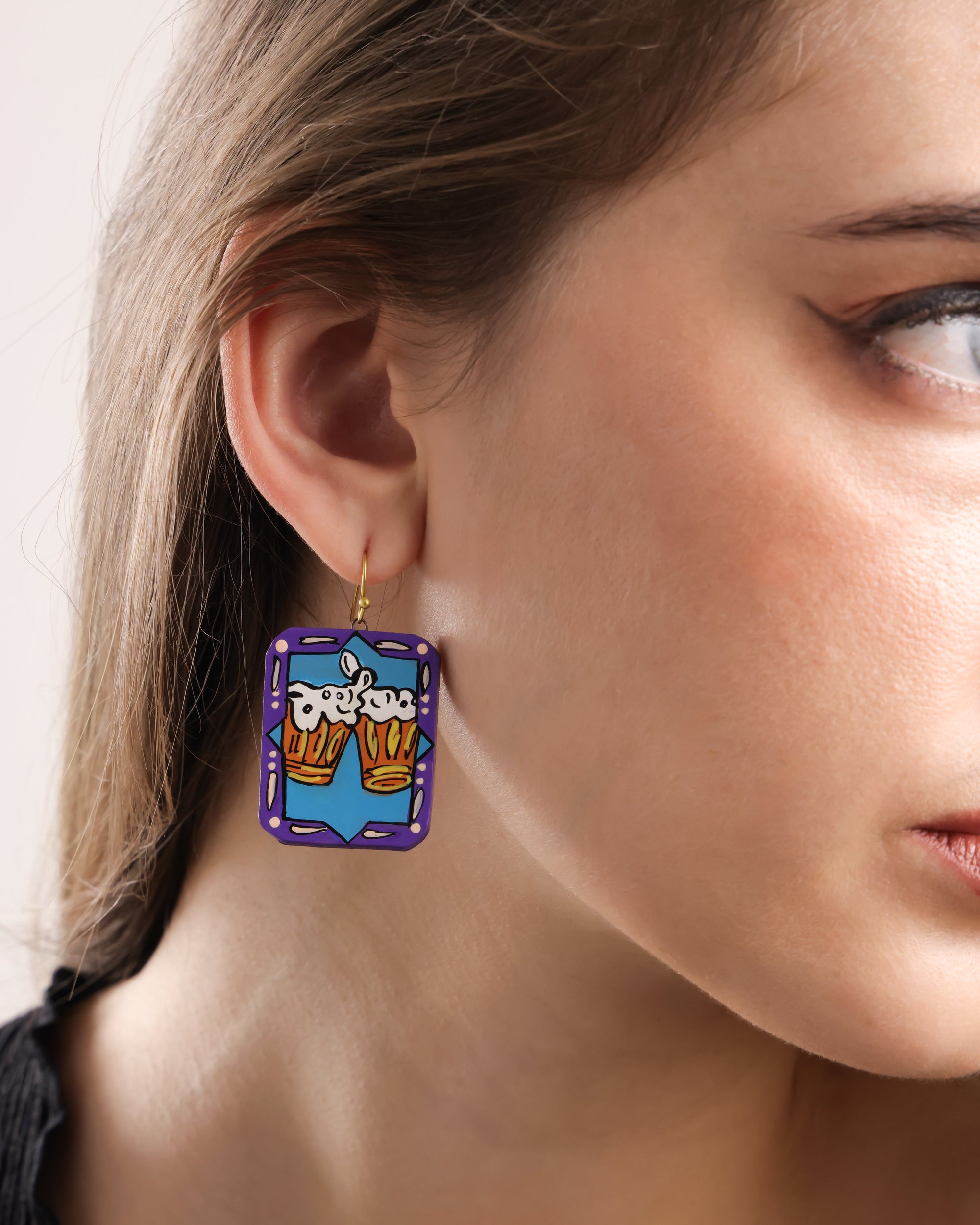 Cheers Beer Mug Dangle Earrings
