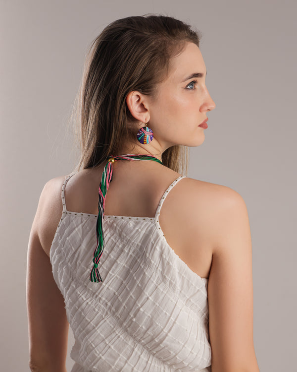 Beachy Boho Clay Necklace & Earrings Set