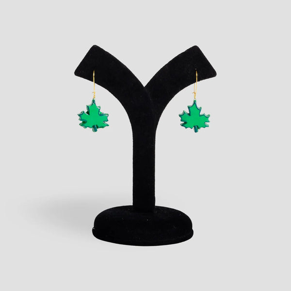 Christmas Clay Jewelry Set: Maple Leaf & Reindeer Earrings Duo