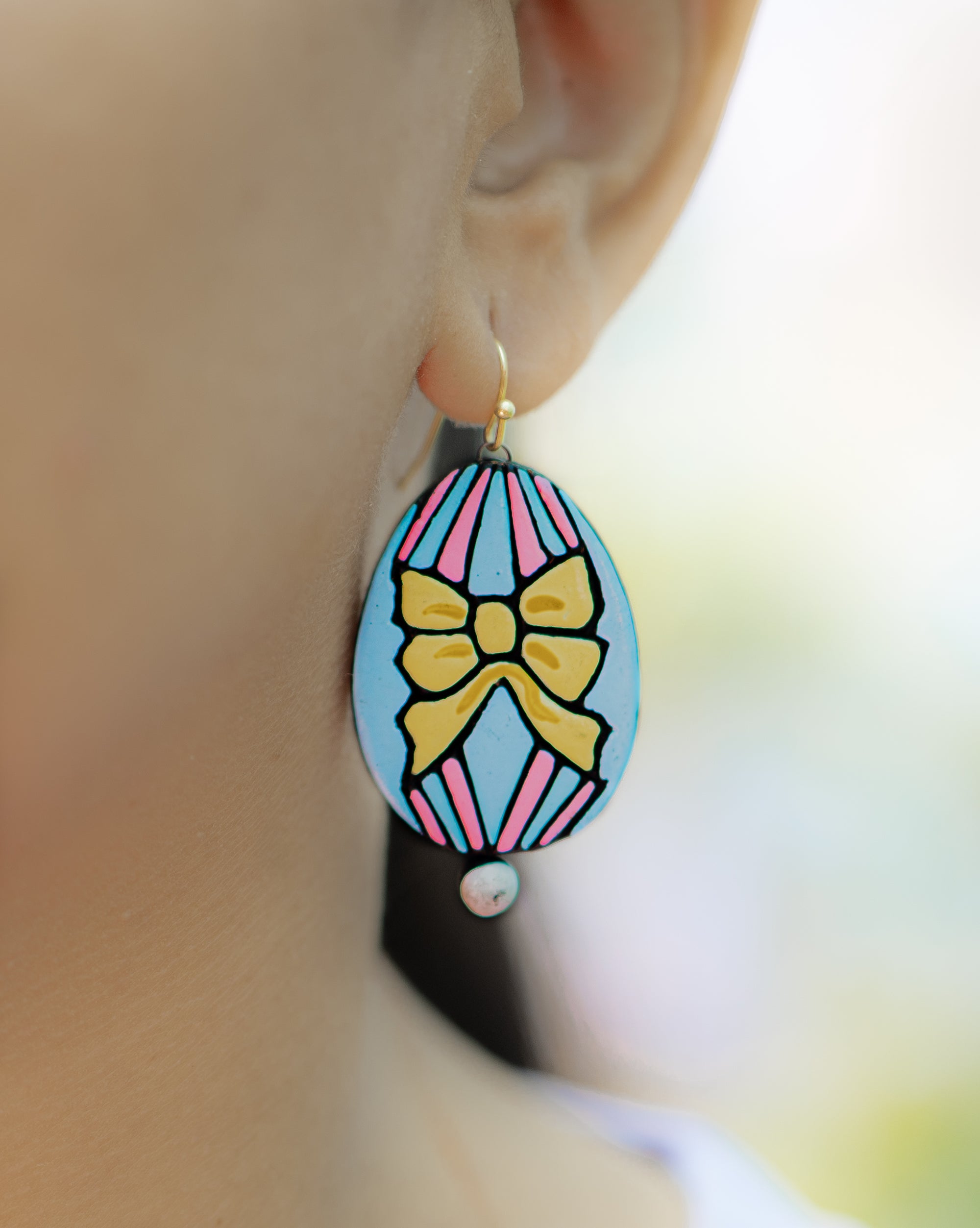 The Coquette Bow Dangles | Handmade Earthen Clay with Brass Hooks