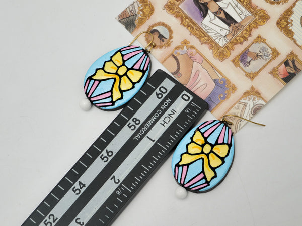 The Coquette Bow Dangles | Handmade Earthen Clay with Brass Hooks