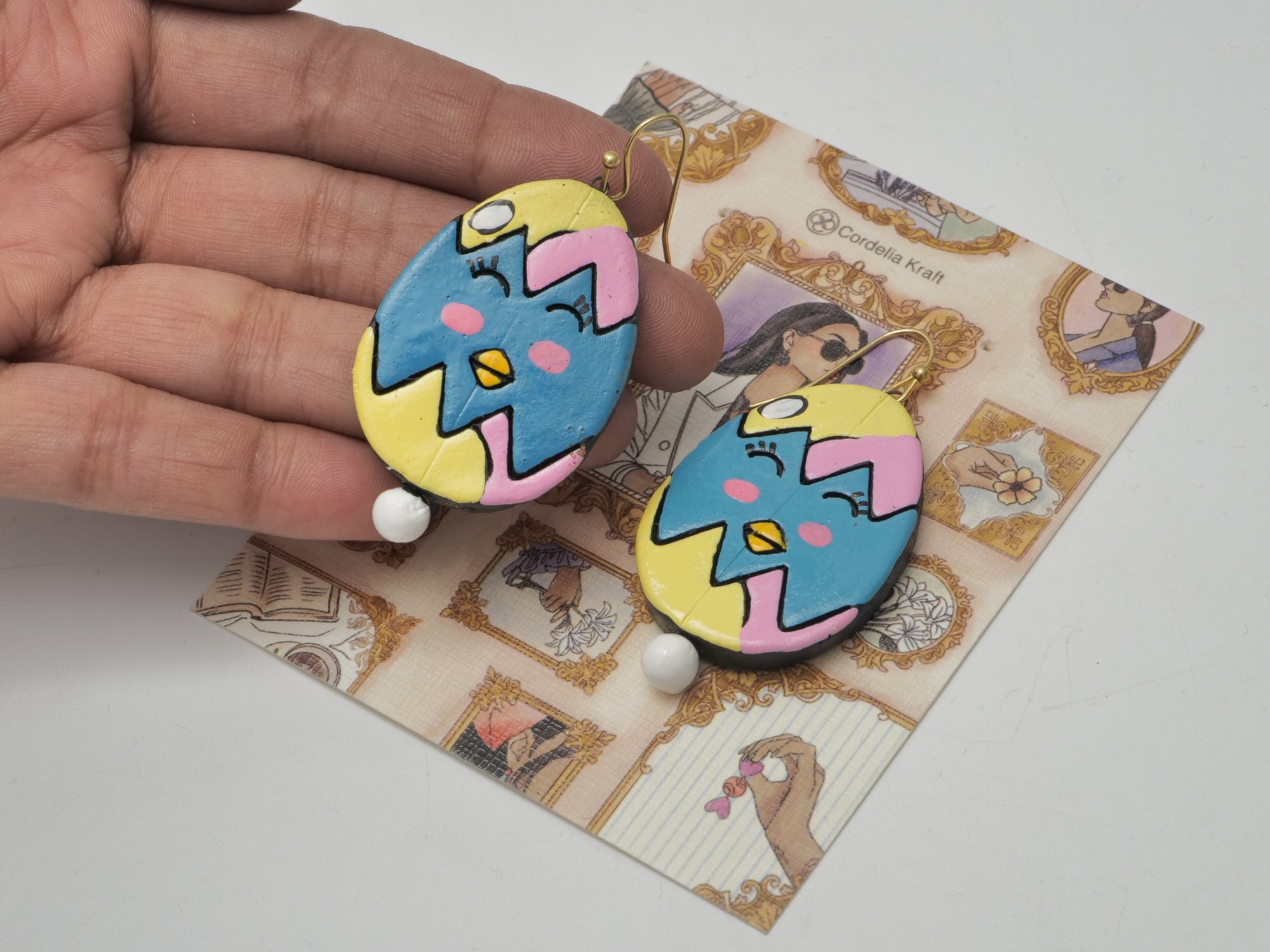 The Sweetheart Meadow Drops | Handmade Earthen Clay with Brass Hooks