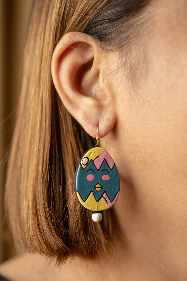 The Sweetheart Meadow Drops | Handmade Earthen Clay with Brass Hooks