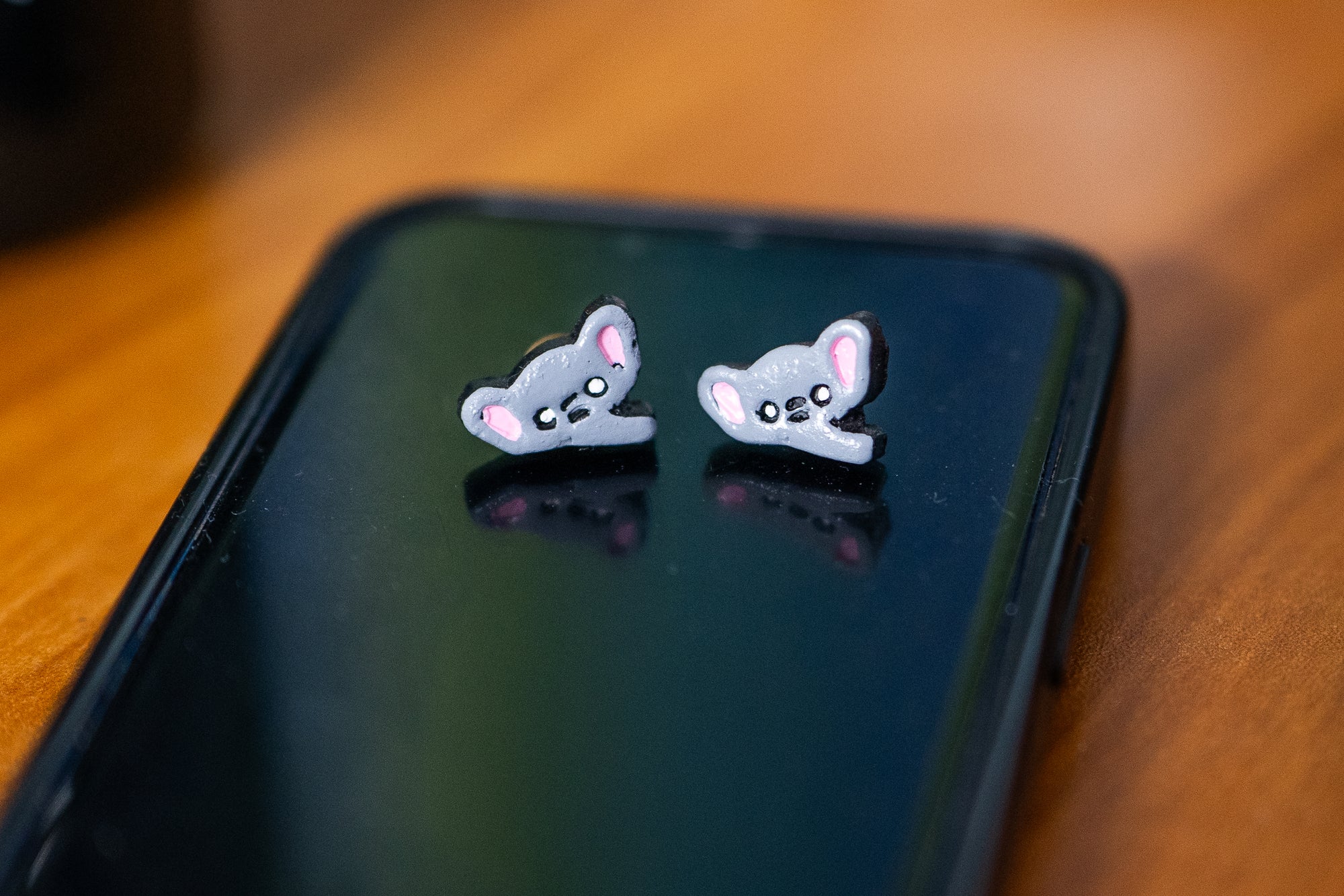 Handmade Earthen Clay Animal Stud Earrings- Elephant