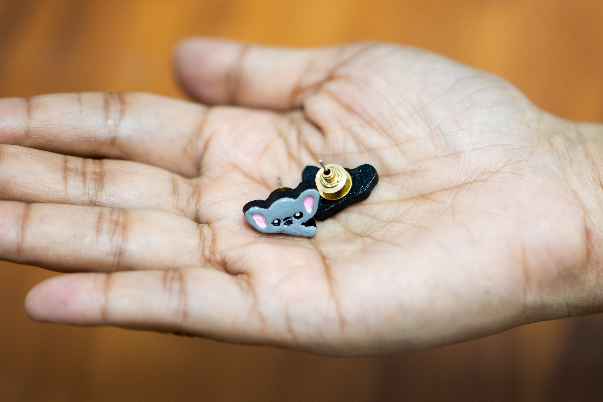 Handmade Earthen Clay Animal Stud Earrings- Elephant