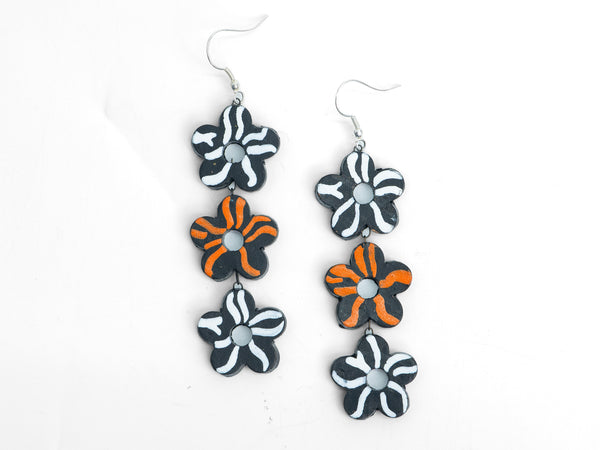 Midnight Daisy Drop Earrings