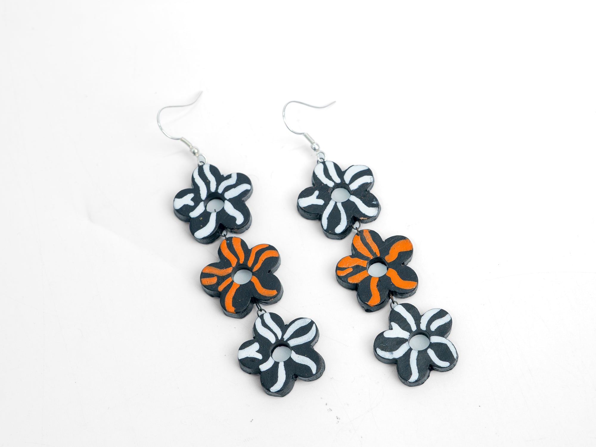 Midnight Daisy Drop Earrings