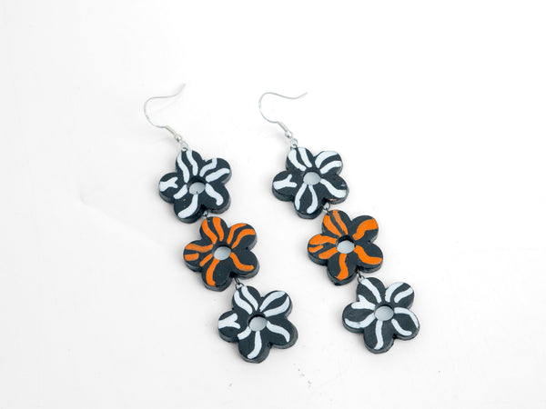 Midnight Daisy Drop Earrings