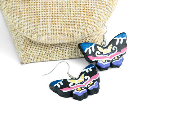 Blue Butterfly Necklace & Earrings Set
