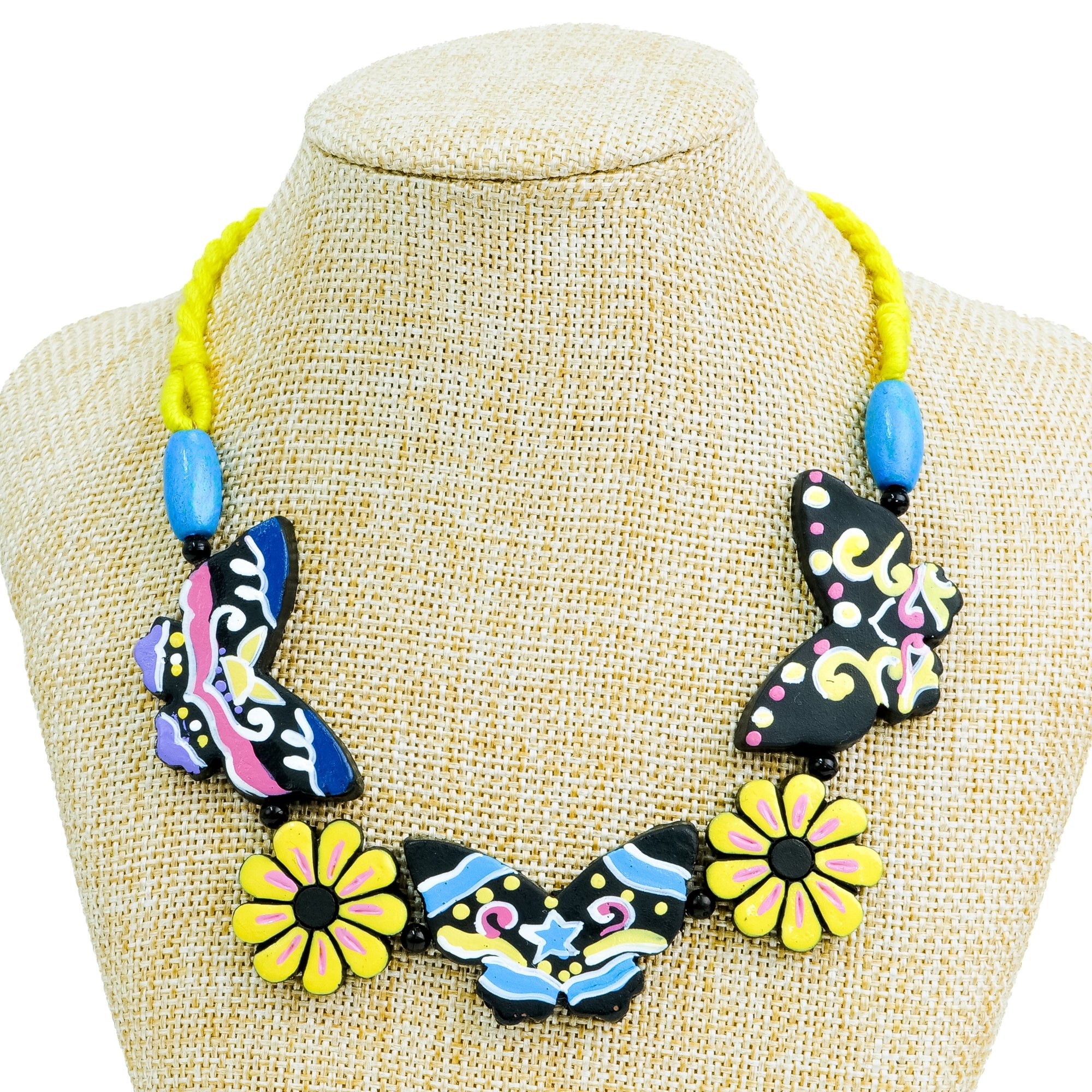 Blue Butterfly Necklace & Earrings Set
