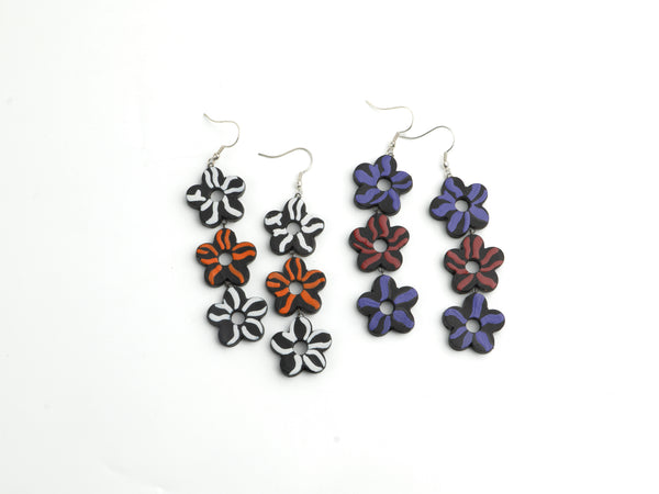 Midnight Daisy Drop Earrings