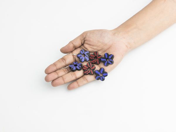 Midnight Daisy Drop Earrings