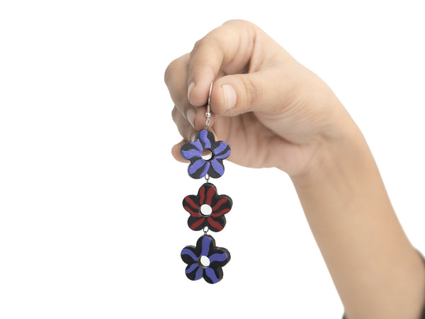 Midnight Daisy Drop Earrings