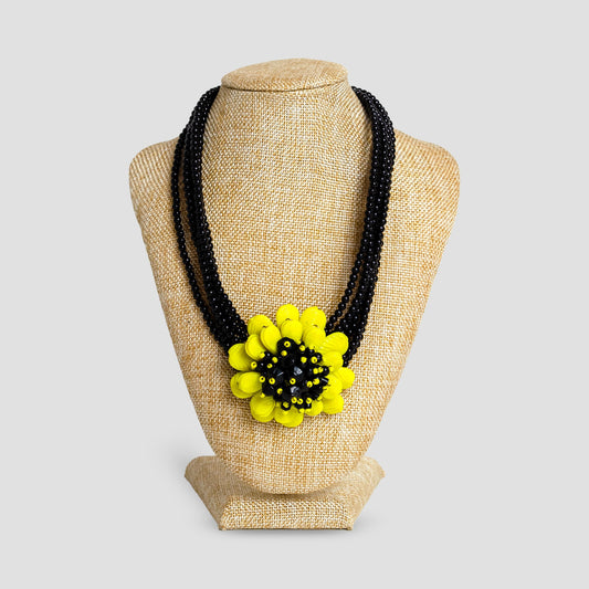 Summer Beaded Necklace Sunflower Beaded Necklace For Women Boho Jewelry Handmade One Of A Kind Necklace For Women Casual Necklace Beachy