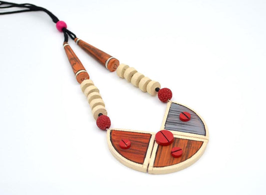 TRIDAL Geometric Terracotta Set  Tribal Boho Jewelry  Handmade Statement Jewelry