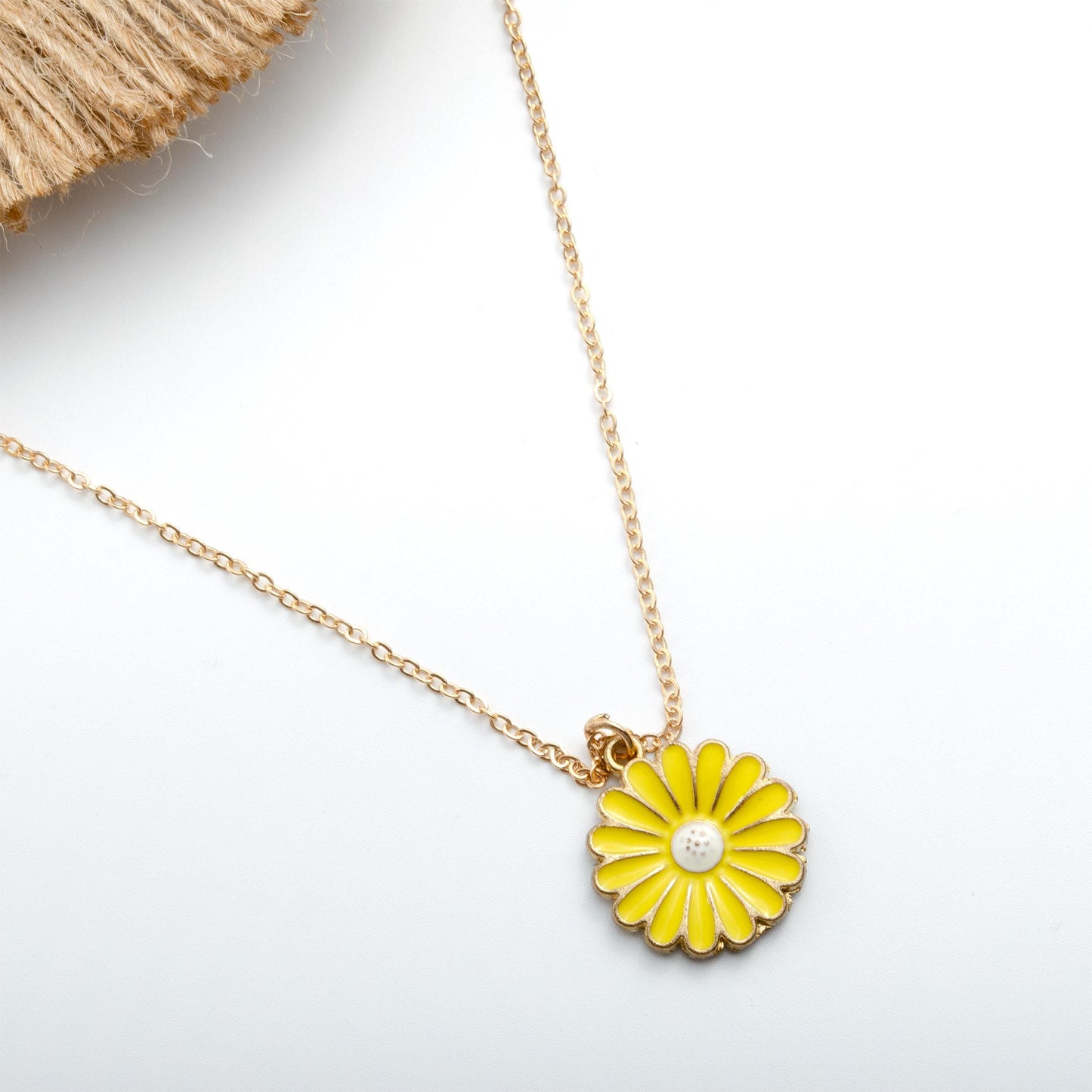 Daisy Flower Inspired Necklace  Boho Aesthetic Jewelry  Handmade Floral Jewelry
