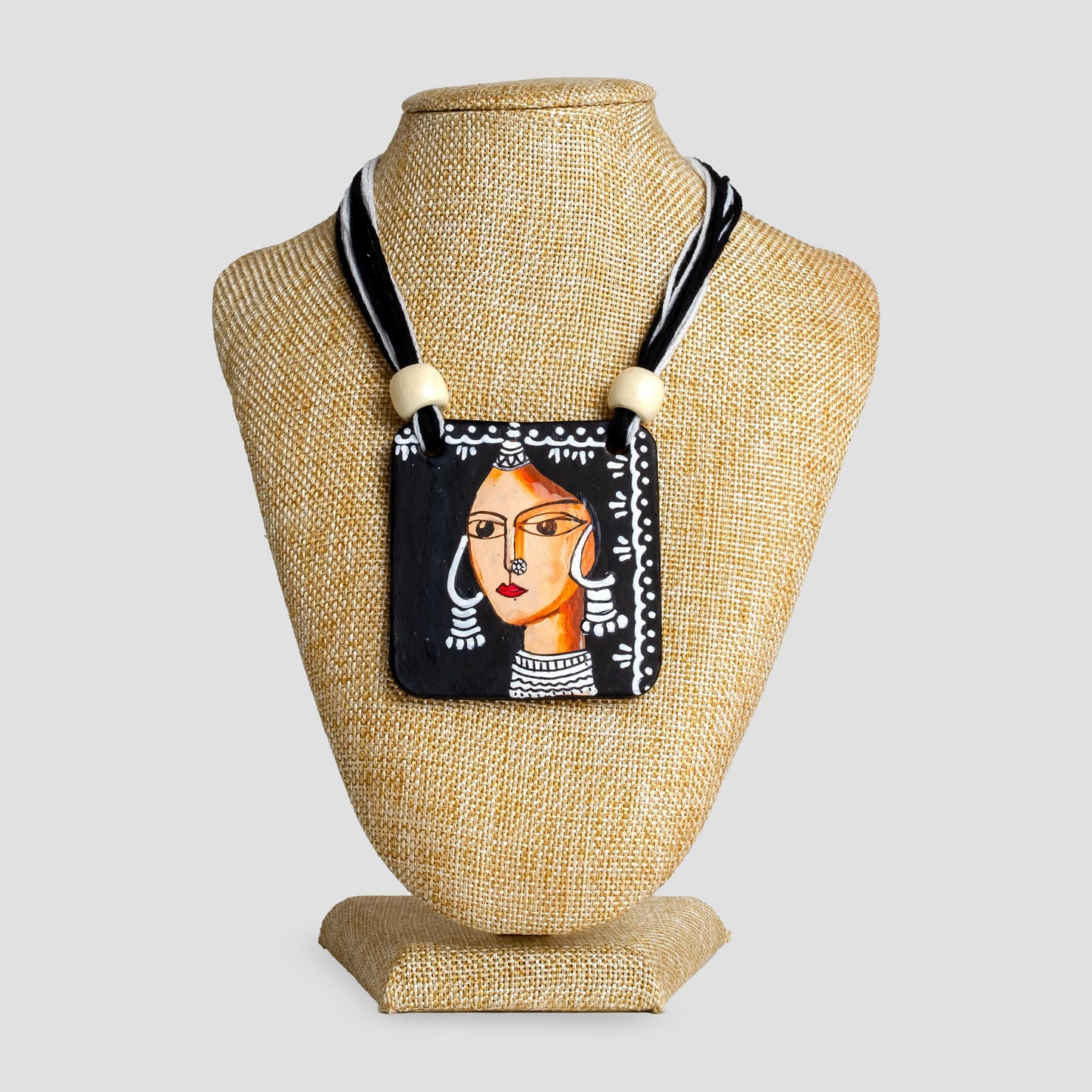 Black And White Clay Jewelry Set  Beautiful Tribal Women Design  Minimalist Earrings  Tribal Jewelry