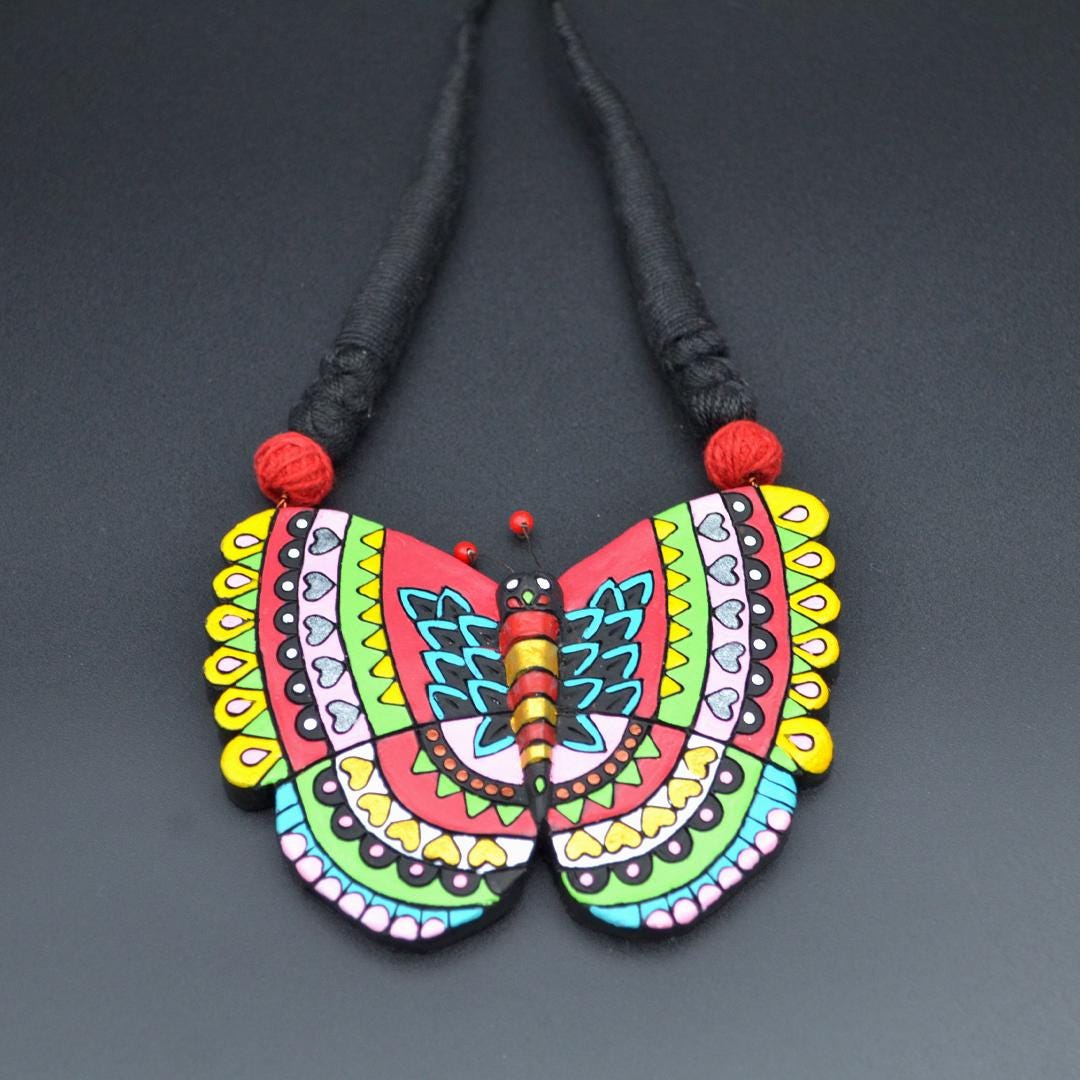Beautiful Colorful Butterfly Necklace  Aesthetic Jewelry  Minimalist Necklace  Perfect Gifts for Her