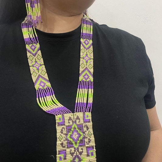 Handmade Beaded Necklace For Women Aesthetic Jewelry Necklace For Her Long Fringe Beaded Earring Fringe Seed Earring For Her Birthday Gift