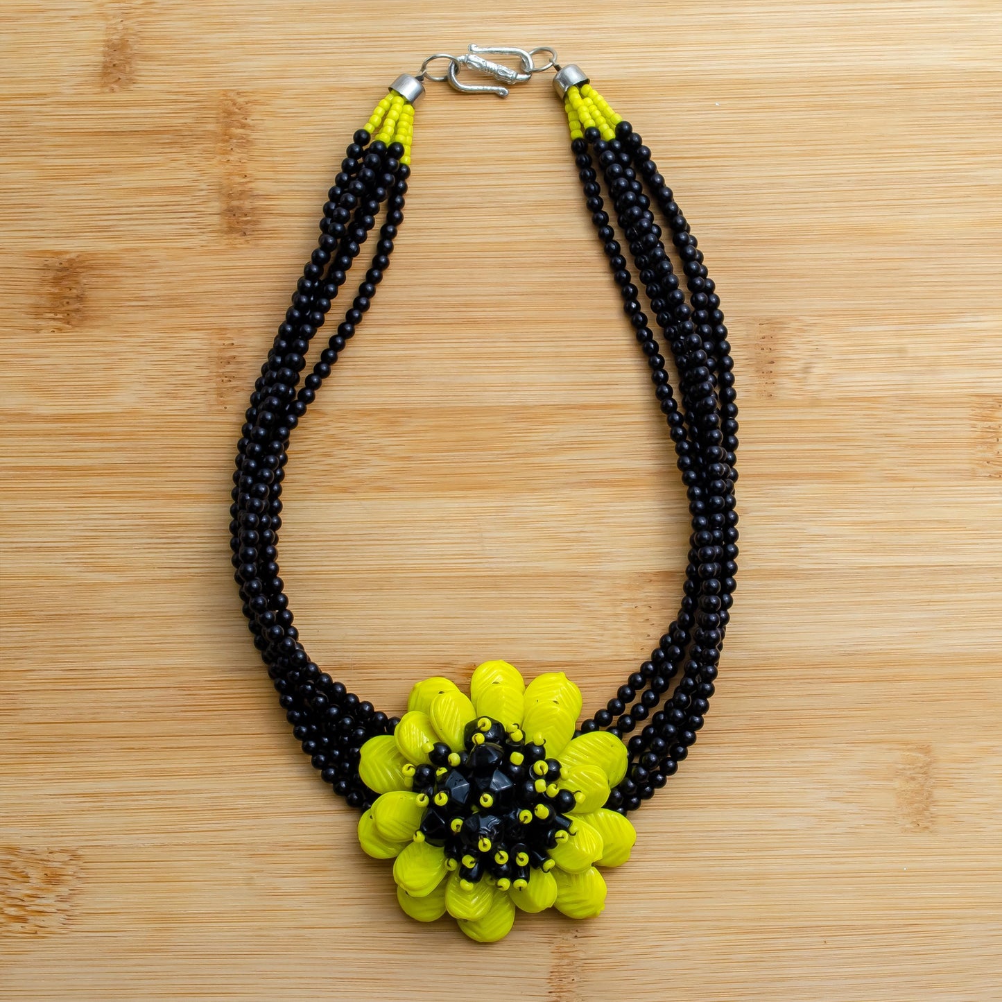 Summer Beaded Necklace Sunflower Beaded Necklace For Women Boho Jewelry Handmade One Of A Kind Necklace For Women Casual Necklace Beachy