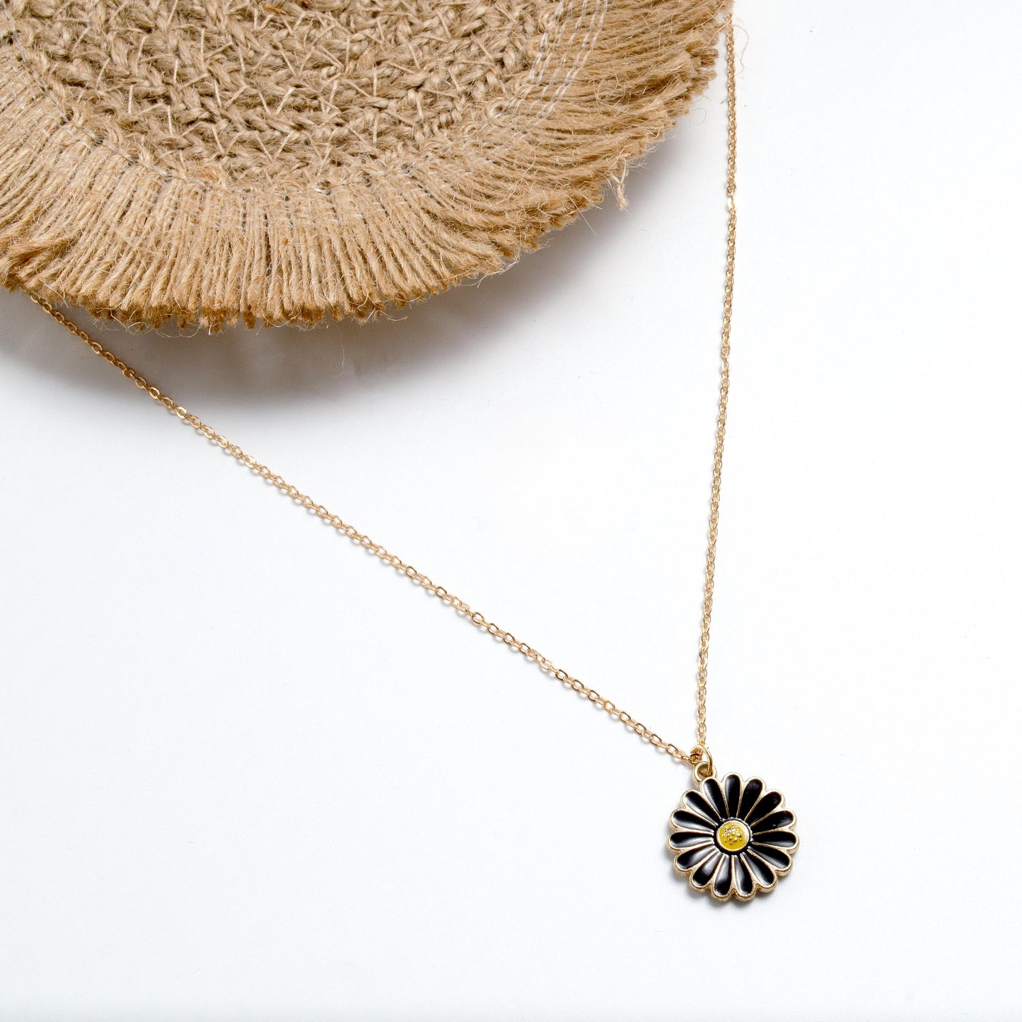 Daisy Flower Inspired Necklace  Boho Aesthetic Jewelry  Handmade Floral Jewelry