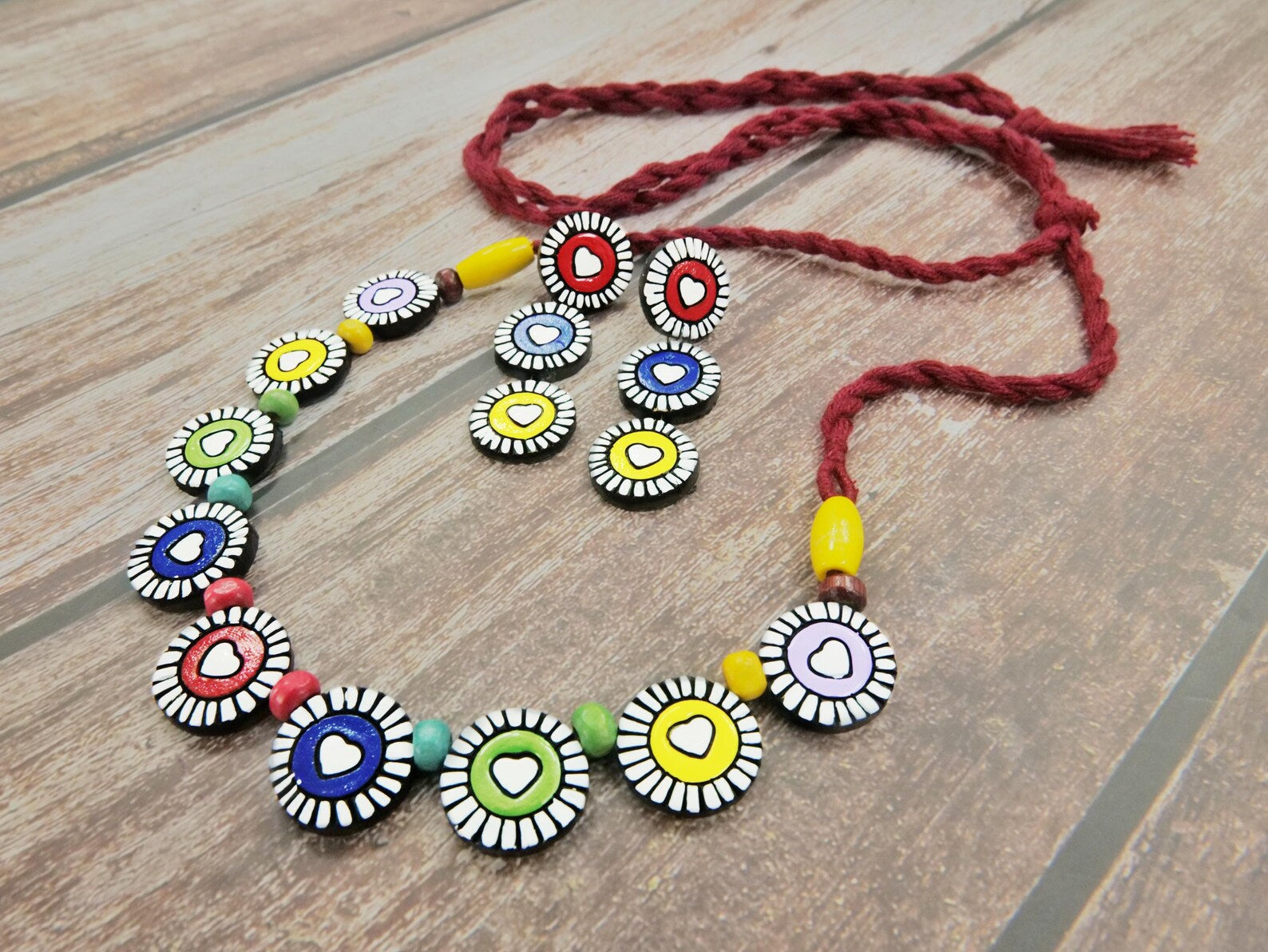 Handcrafted Terracotta Necklace & Statement Earrings | Timeless Earthy Elegance