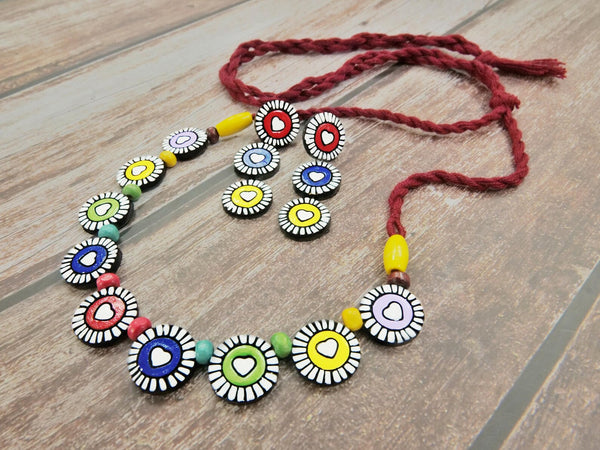 Handcrafted Terracotta Necklace & Statement Earrings | Timeless Earthy Elegance