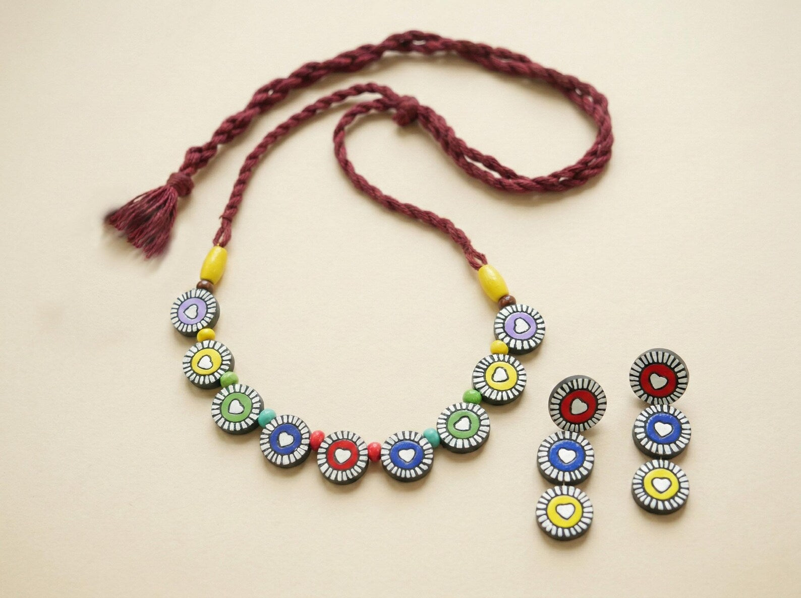 Handcrafted Terracotta Necklace & Statement Earrings | Timeless Earthy Elegance