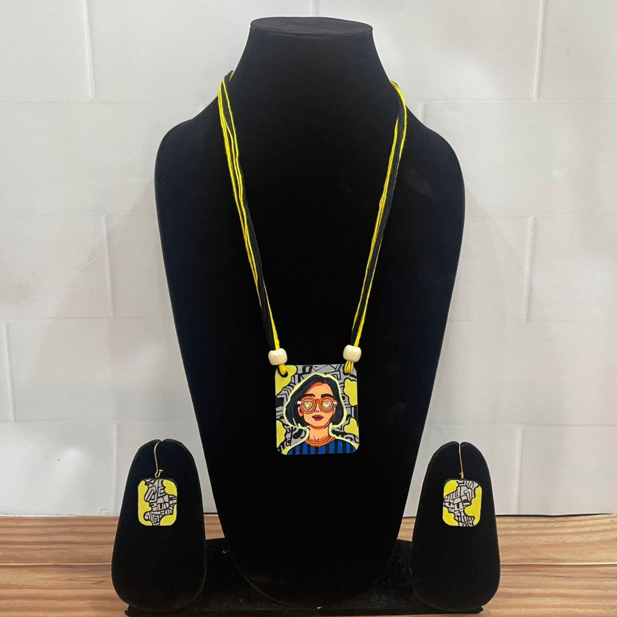 Necklace Drop Dangle Earring Dark Blue