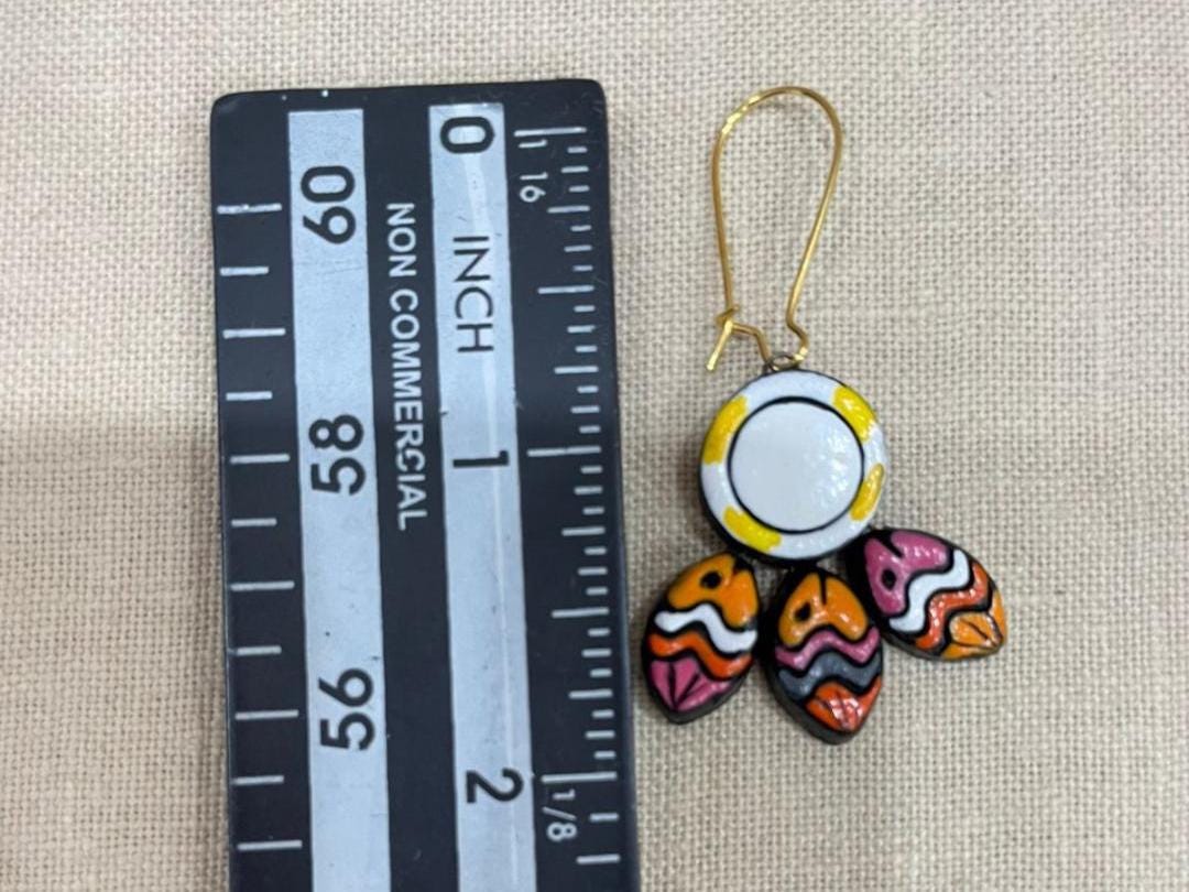 Handmade Clay Cat Necklace & Earrings Set: Whimsical Terracotta Jewelry