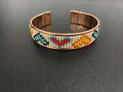 Handmade Copper Beaded Cuff Bracelet: Boho Beach Jewelry