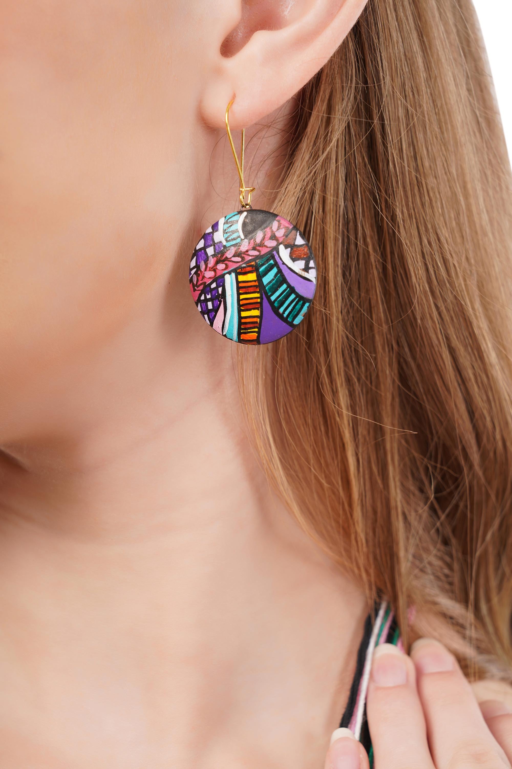 Handmade Clay Necklace & Earring Set: Boho Beachy Jewelry