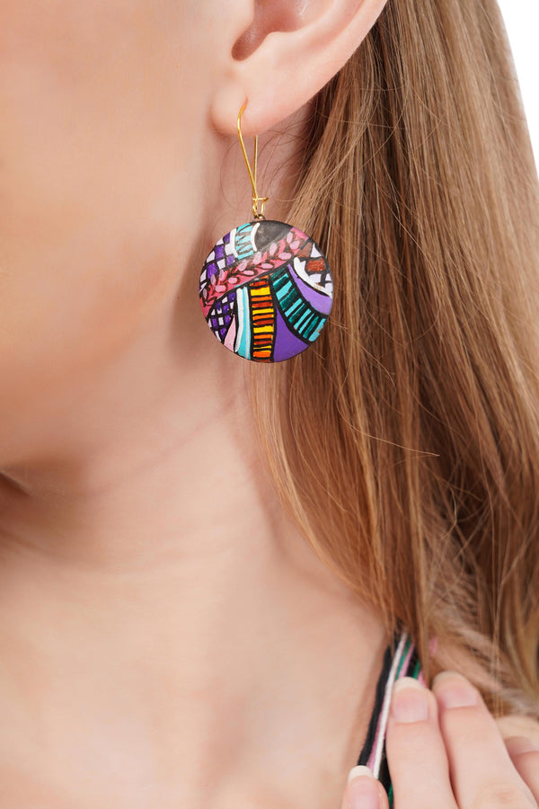 Handmade Clay Necklace & Earring Set: Boho Beachy Jewelry