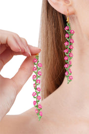 Handmade Floral Beaded Earrings