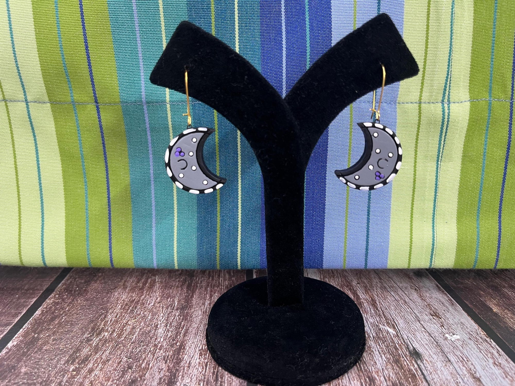 Handmade Clay Sun and Moon Jewelry Set: Boho Terracotta Necklace and Earrings