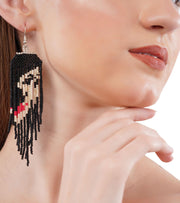 Black Beaded Earrings For Women