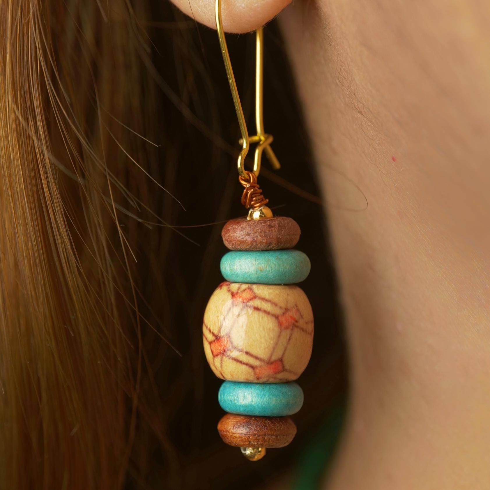 Wooden Earring Dangle Festival Earring